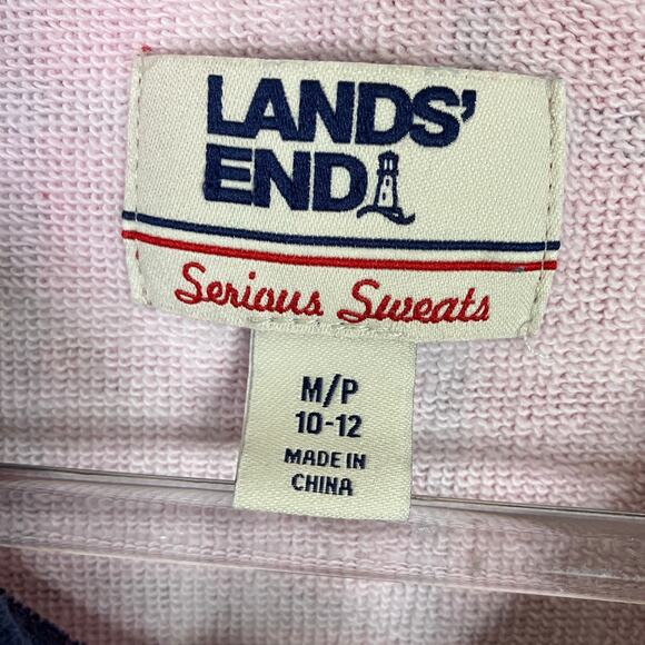 Lands' End | Serious Sweats Plaid Red Green Blue Sweatshirt Pullover Womens M/P - Picture 3 of 5